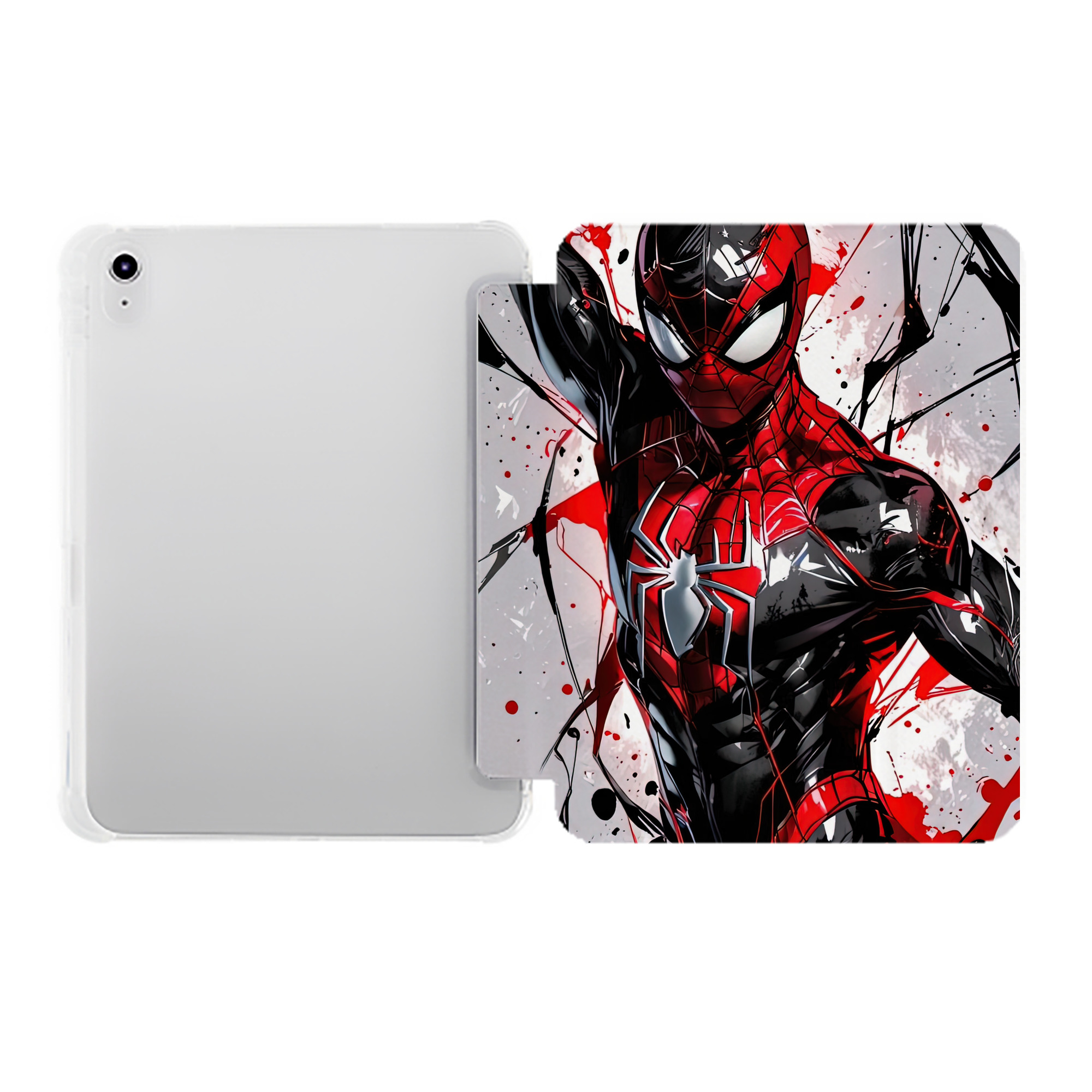 （画像用） Spider Man スパイダーマン IPad ケース ペン収納付き 三つ折りスタンド PUレザー×シリコン 対応機種9.5/10.5/10.9インチ